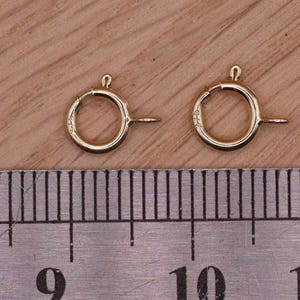 Cierre de anillo tipo perno de oro macizo de 9 quilates, pieza para joyería (5,5 mm, 6 mm) imagen 2