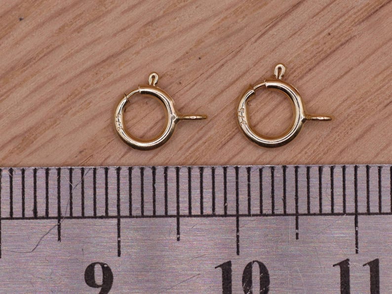 Cierre de anillo tipo perno de oro macizo de 9 quilates, pieza para joyería (5,5 mm, 6 mm) imagen 2