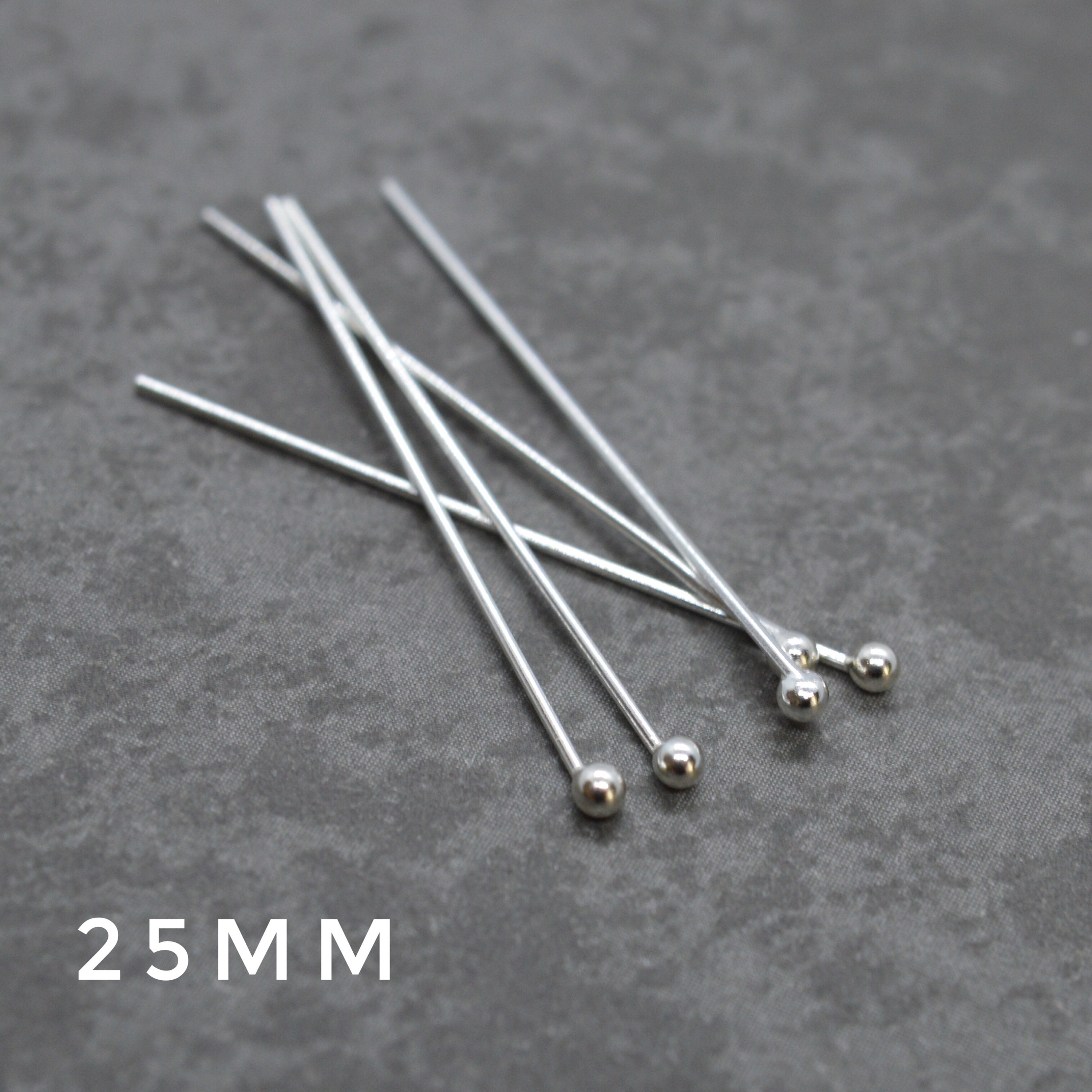 925 Sterling Silver BALL HEAD PINS 25mm 38mm 50mm Etsy UK