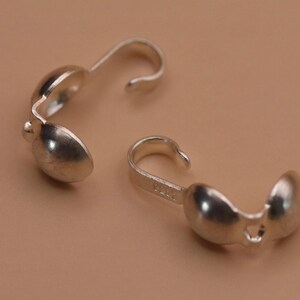 Sterling Silver Calotte Clamshells - 4mm Bead End Caps