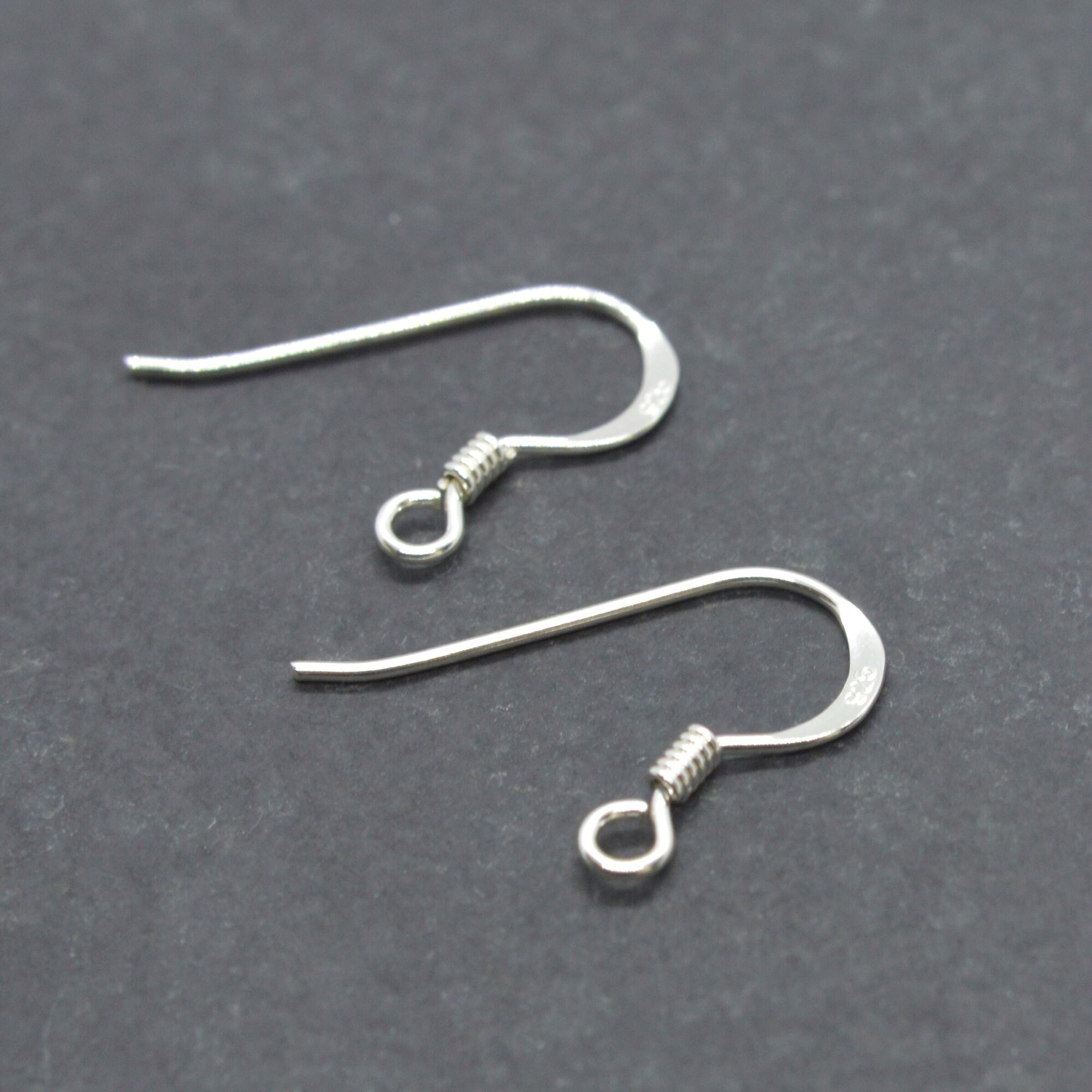 Genuine Sterling Silver Fish Hook Earrings W Spring Mm Etsy