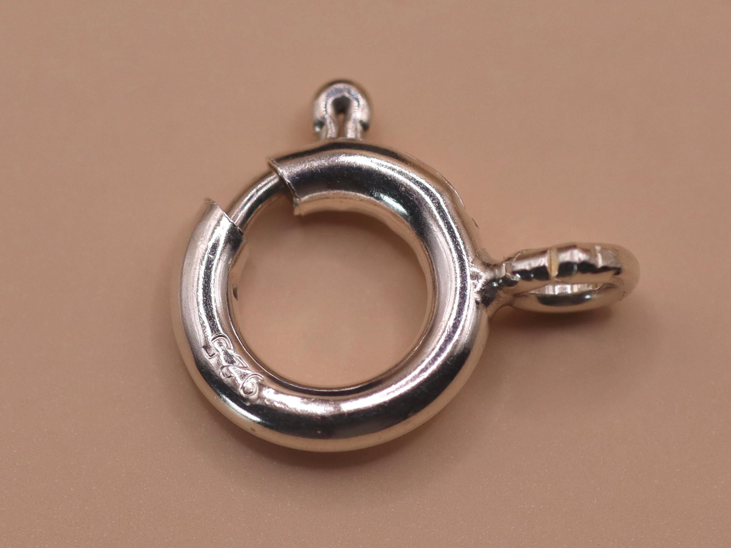 thumbnail image 2 of Large Solid Sterling Silver Round Ring Bolt Clasp Connector – 14mm – #33202 2 of 5