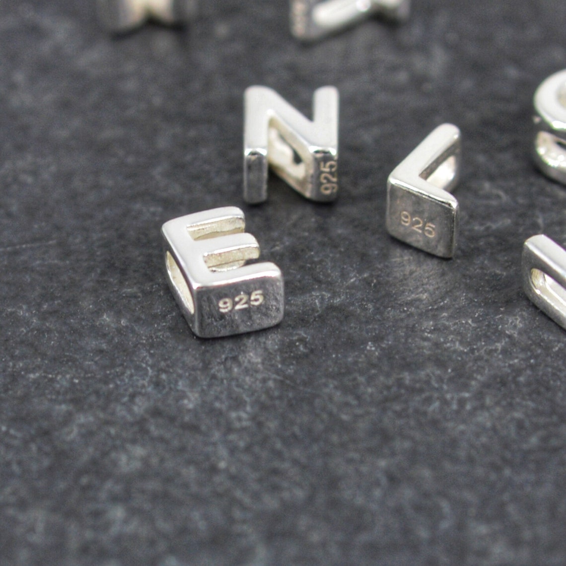 925 Sterling Silver LETTER BEADS 5mm alphabet Beads Etsy