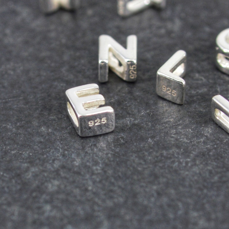 925 Sterling Silver LETTER BEADS 5mm alphabet Beads Etsy