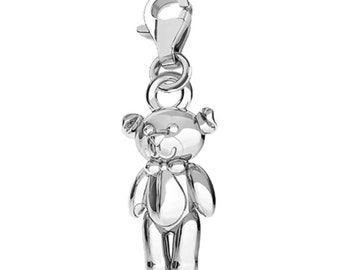 31mm x 25mm Solid 925 Sterling Silver Bear Hugs Charm Pendant with 2 Birthstones 31mm x 25mm Solid 925 Sterling Silver Bear Hugs Charm Pendant with 2 Birthstones