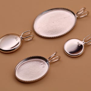 Sterling Silver BEZEL PENDANT Settings with Milled Edges – Round & Oval – Cabochon Mounts – Jewellery Making Supplies