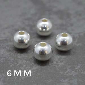 925 Sterling Silver ROUND SPACER BEADS 2mm, 3mm, 4mm, 5mm, 6mm, 8mm wholesale jewellery making findings 6mm