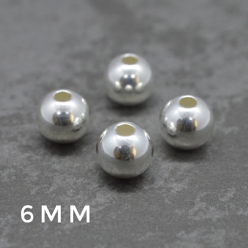 925 Sterling Silver ROUND SPACER BEADS 2mm, 3mm, 4mm, 5mm, 6mm, 8mm wholesale jewellery making findings 6mm