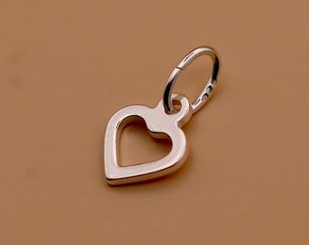 Sterling Silver Open Heart Charm 7mm 925 Silver Heart with Jump Ring Jewellery Making Supplies Love Charm