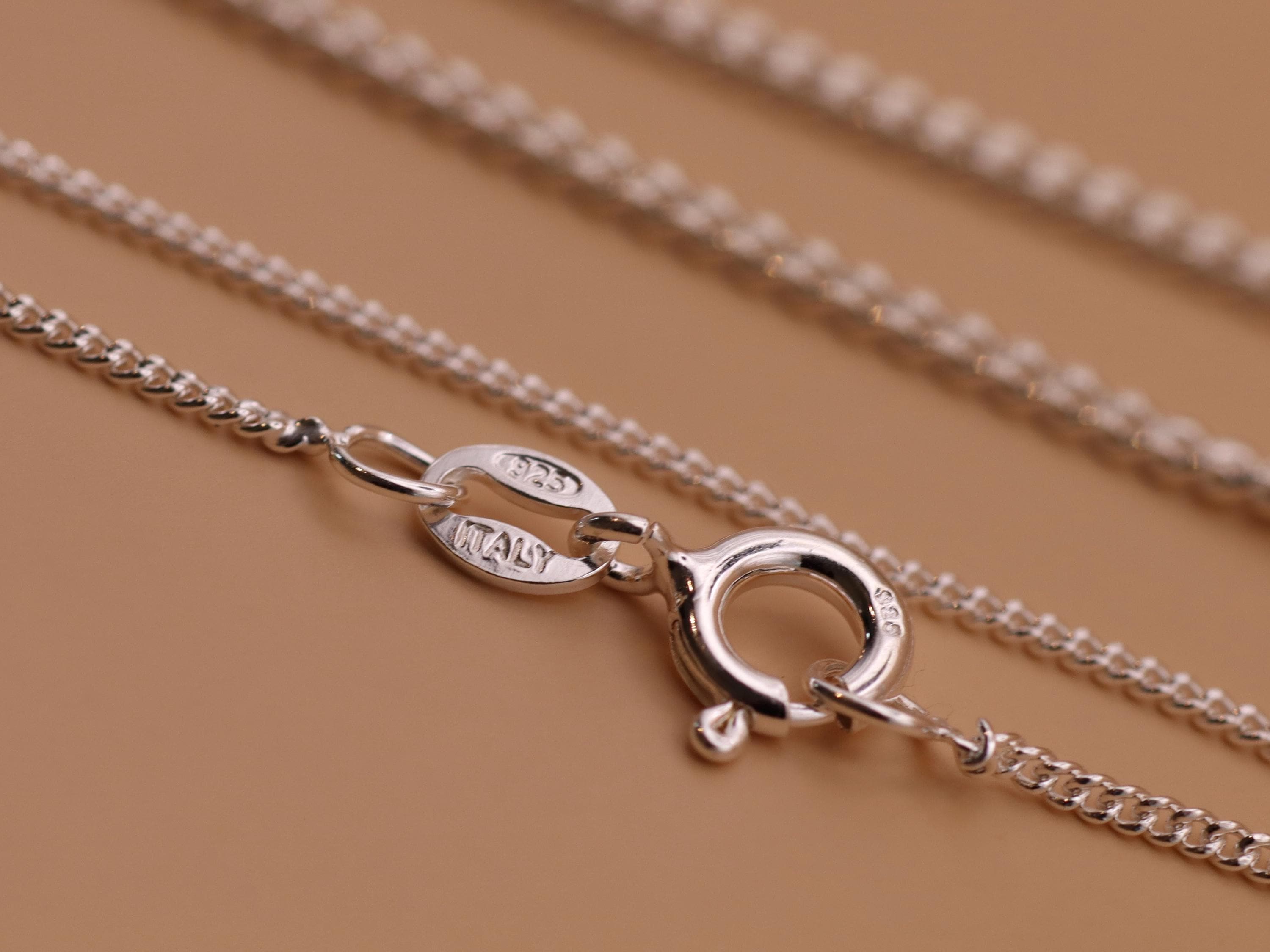 925 Sterling Silver CURB CHAIN NECKLACE 16”, 18”, 24