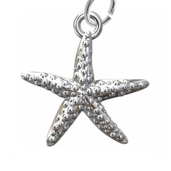 925 Sterling Silver 15mm STARFISH CHARM - jewellery bracelet wholesale finding