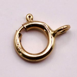 Cierre de anillo tipo perno de oro macizo de 9 quilates, pieza para joyería (5,5 mm, 6 mm) imagen 1