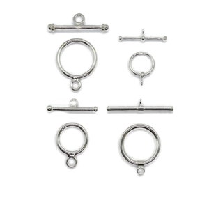 925 Sterling Silver TOGGLE CLASP 10mm, 12mm, 15mm - wholesale jewellery making findings