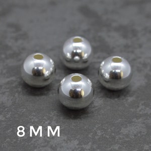 925 Sterling Silver ROUND SPACER BEADS 2mm, 3mm, 4mm, 5mm, 6mm, 8mm wholesale jewellery making findings 8mm