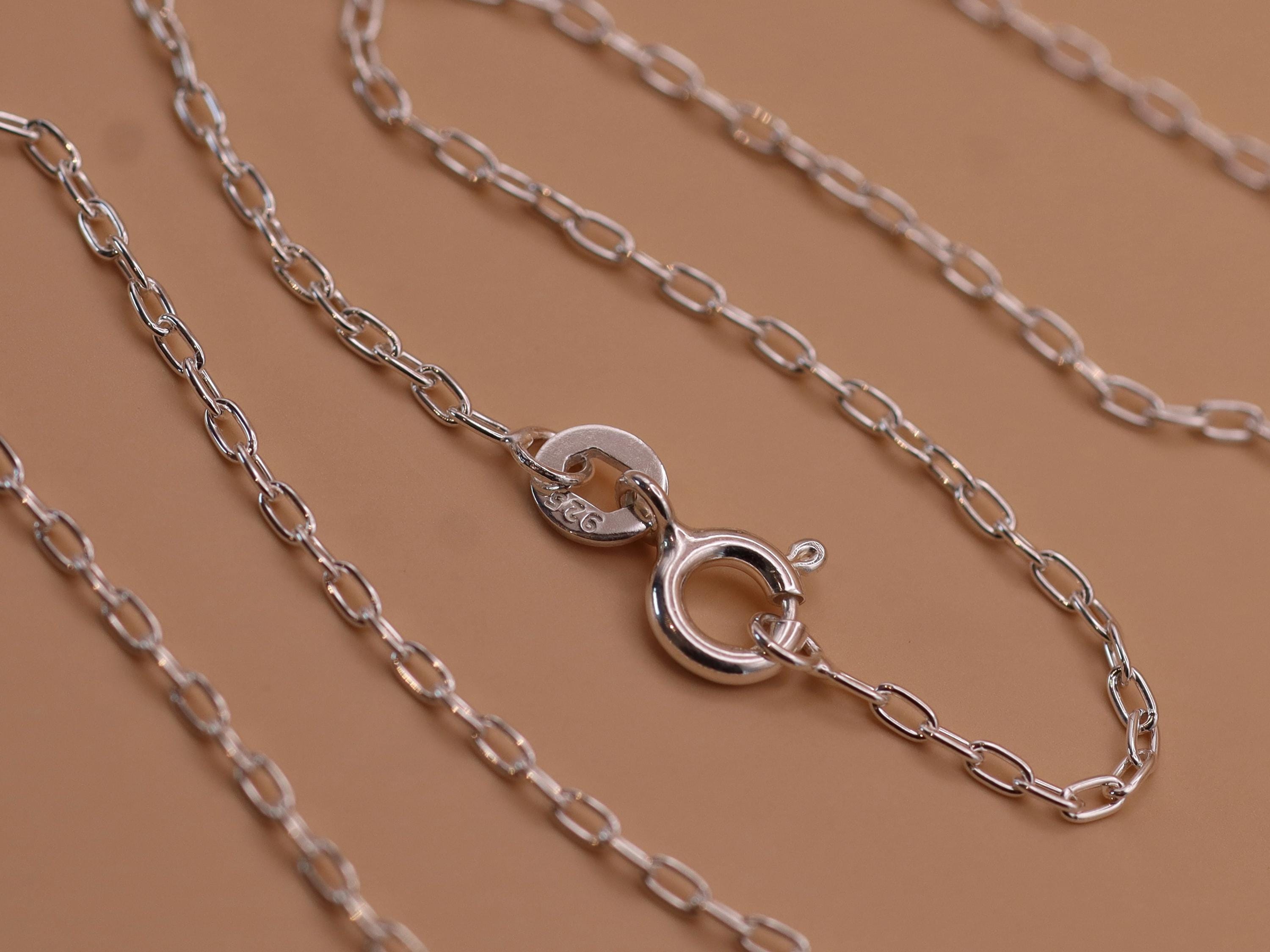 Sterling Silver Cable Link Chains – 925 Delicate Necklace  display picture 1