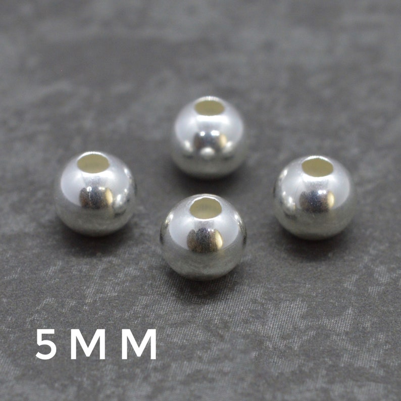 925 Sterling Silver ROUND SPACER BEADS 2mm, 3mm, 4mm, 5mm, 6mm, 8mm wholesale jewellery making findings 5mm