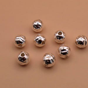 925 Sterling Silver HAMMERED SPACER BEADS 3mm, 4mm, 6mm - wholesale jewellery making findings