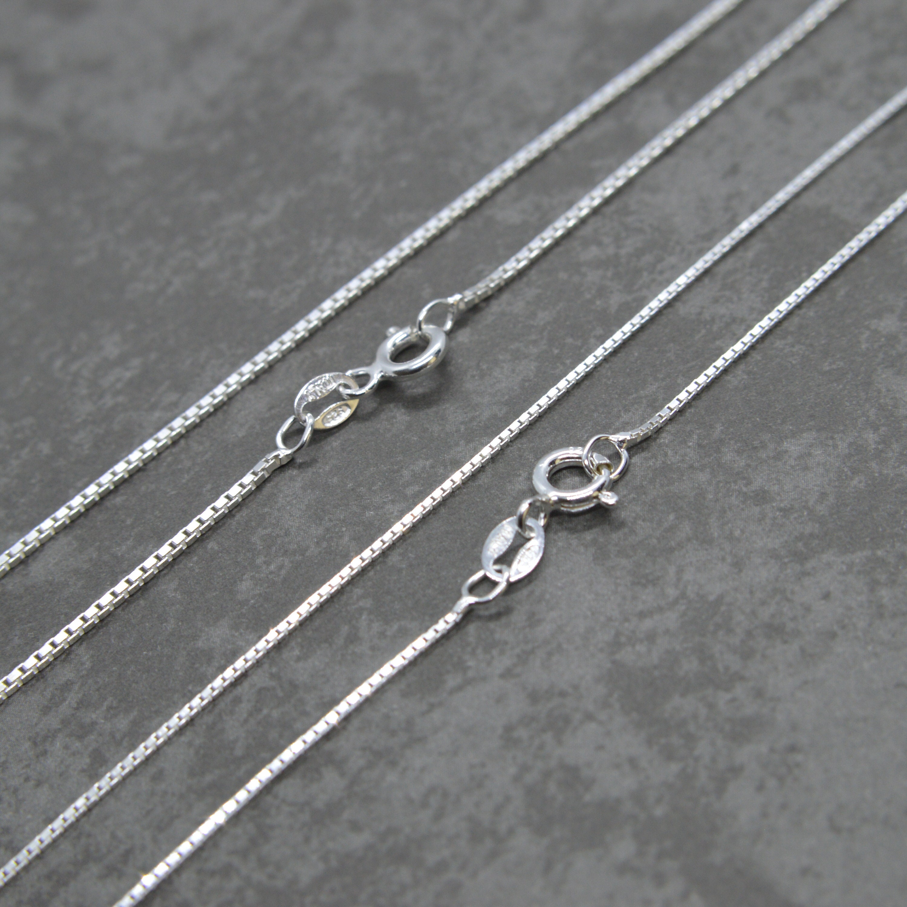 925 Sterling Silver BOX CHAIN NECKLACE 16 18 Etsy