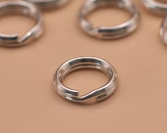 Anillo partido en plata de ley 925 - 5 mm, 7 mm - venta al por mayor de accesorios para joyería