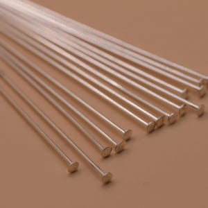 925 Sterling Silver FLAT HEAD PINS | 1–3 Inch | 0.5–0.64mm Wire | 1.5mm Head | For Earrings & Dangles | Jewellery Making Findings