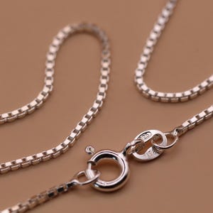 925 Sterling Silver BOX CHAIN Necklace 16&quot;, 18&quot;, 20&quot; inch inches - wholesale jewellery findings