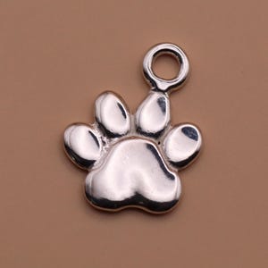 Sterling Silver Dog Paw Charm - 10mm Jewellery Finding