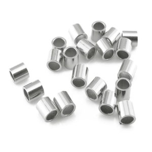 Silver Stopper Beads With Rubber Tube, Slider Stopper Beads, Smart Bead  Clasps for Adjustable Bracelets for 2 Cords of 1mm Each 2 Pieces 