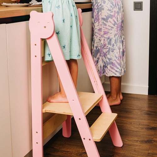 Space Saving Kitchen Step Stool Toddler Kitchen Step Stool Etsy