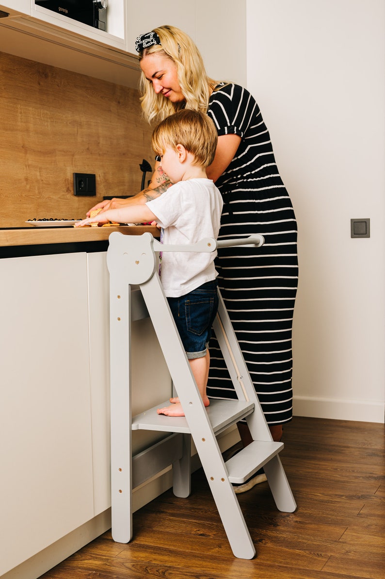Space Saving Kitchen Step Stool Toddler Kitchen Step Stool Etsy
