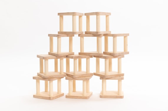 like KAPLA blocks Montessori Natural Wood Building Set for Children 32 pieces 