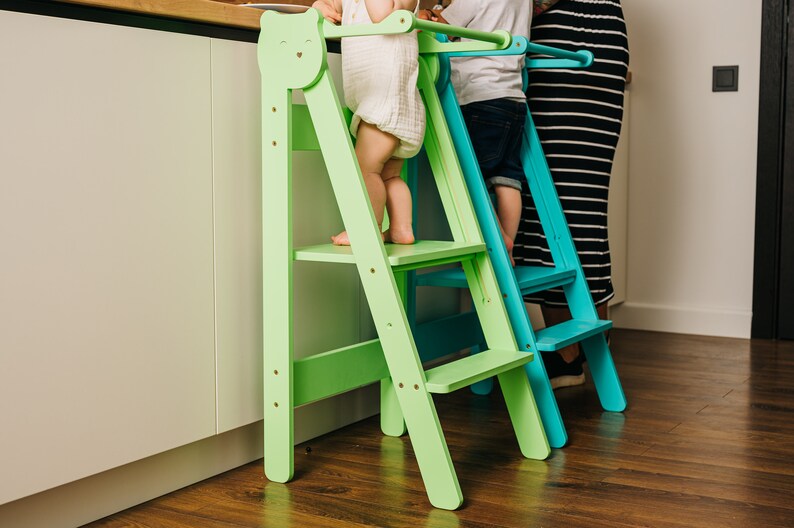 Space Saving Kitchen Step Stool Toddler Kitchen Step Stool Etsy
