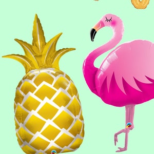 44&quot; GOLD Foil Pineapple Balloon-Luau, Tropical, Beach Party