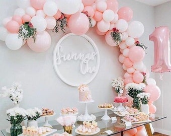 125pc Baby Pink & White Balloon Garland Kit-Baby Shower, Bridal Shower, 1st Birthday, Girl's Birthday