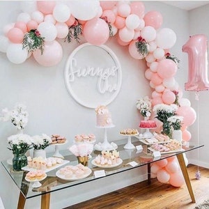 125pc Baby Pink & White Balloon Garland Kit-Baby Shower, Bridal Shower, 1st Birthday, Girl's Birthday