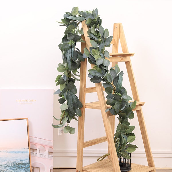6ft or 10ft Silk Eucalyptus Full/Thick Garland Green/Gray