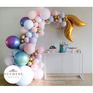 Mermaid Tail Balloon Garland Kit with Gradient 4D Balloons 102pc