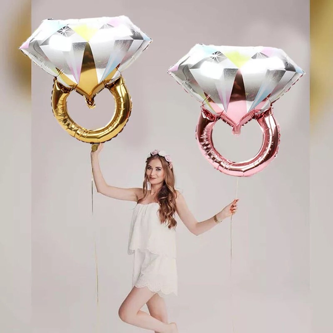 26" Foil Diamond Ring Foil Balloon-rose GOLD or Gold-engagement Party, Bachelorette Party ...