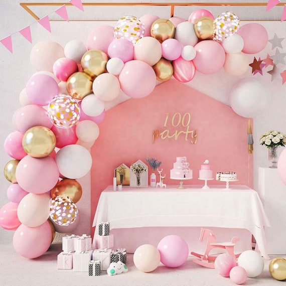 Elephant Baby Shower Decorations for Girl,Balloon Arch Garland Kit Pink and  Gray Backdrop Banner Balloon Boxes for It's a Girl Baby Shower,Baby Girl  Birthday Party Supplies 