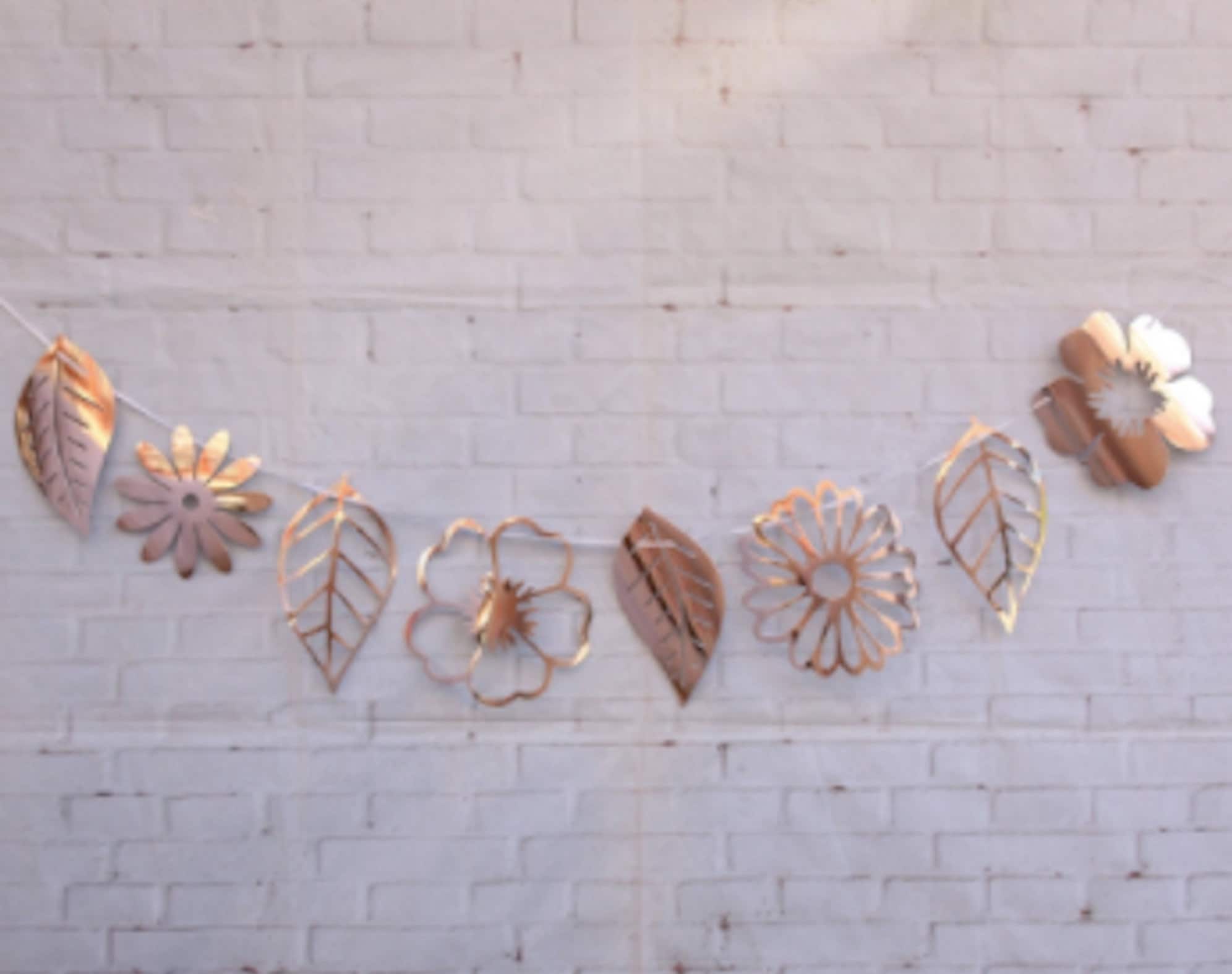 ROSE GOLD Floral Foil Banner 6ft Etsy