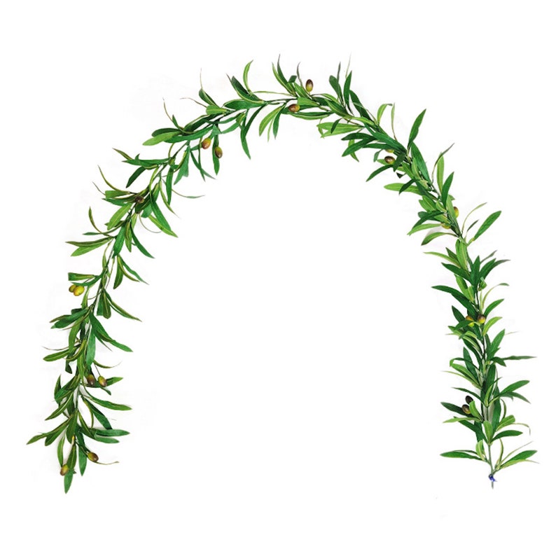 6ft Artificial Olive Leaf Garland with Berries-autumn decor, thanksgiving decor, fall decor image 4