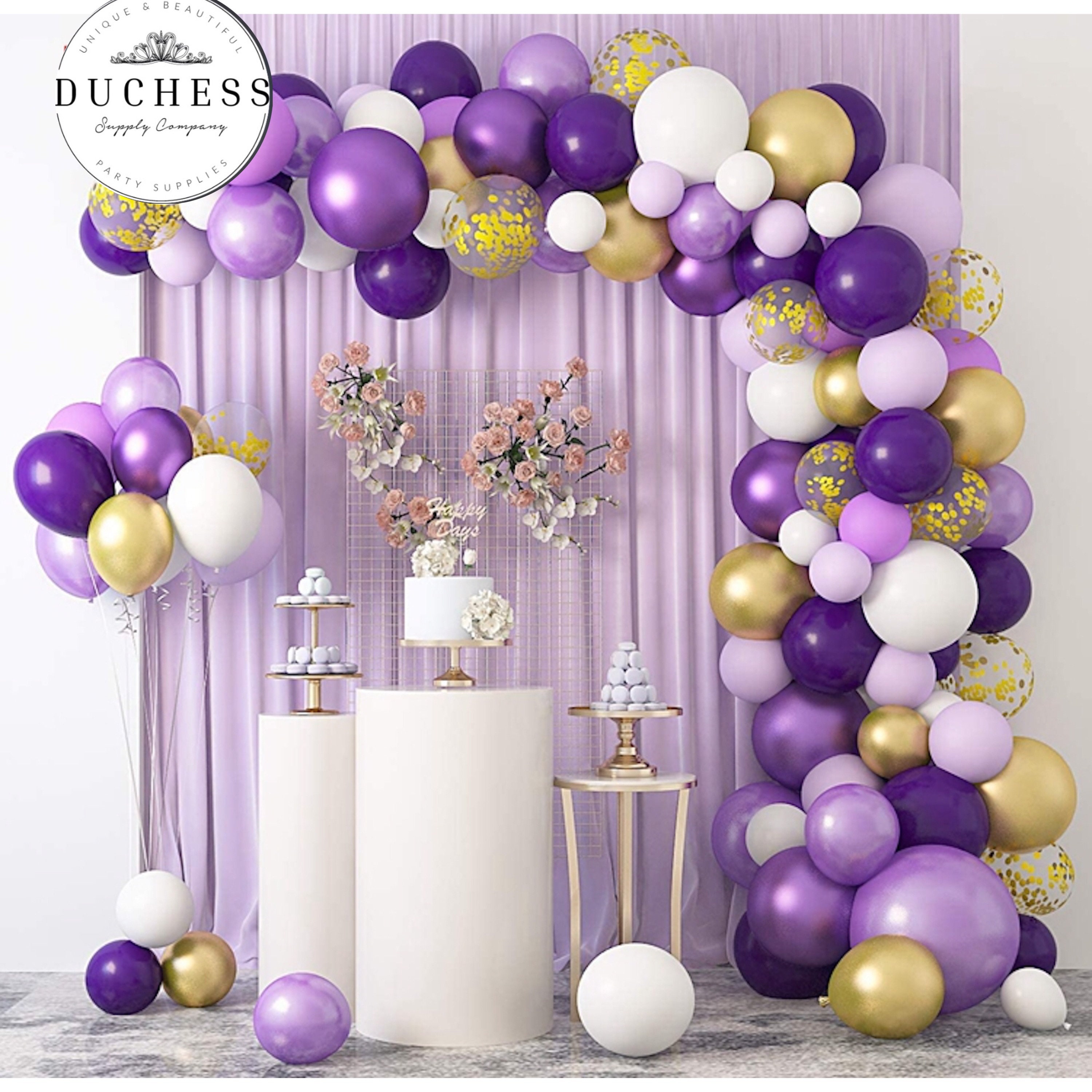 145 Pièces, Kit De Guirlande De Ballons Violet Lavande Pour Décorations De  Fête Prénatale, D'anniversaire