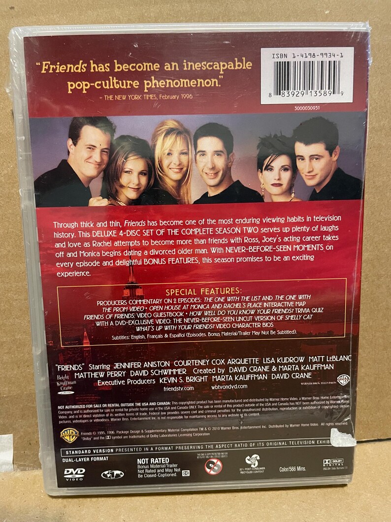 Friends Season 2 New Sealed Dvds With Extra Never Seen Footage - Etsy