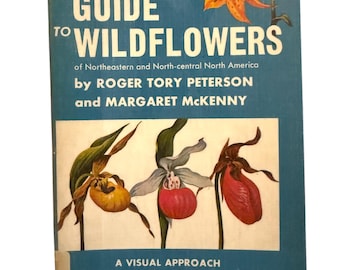 Vintage Wildflower Field Guide Book 1978 Peterson Nature Identification Guide Botanical Reference Illustrated Plants USA taped spine library