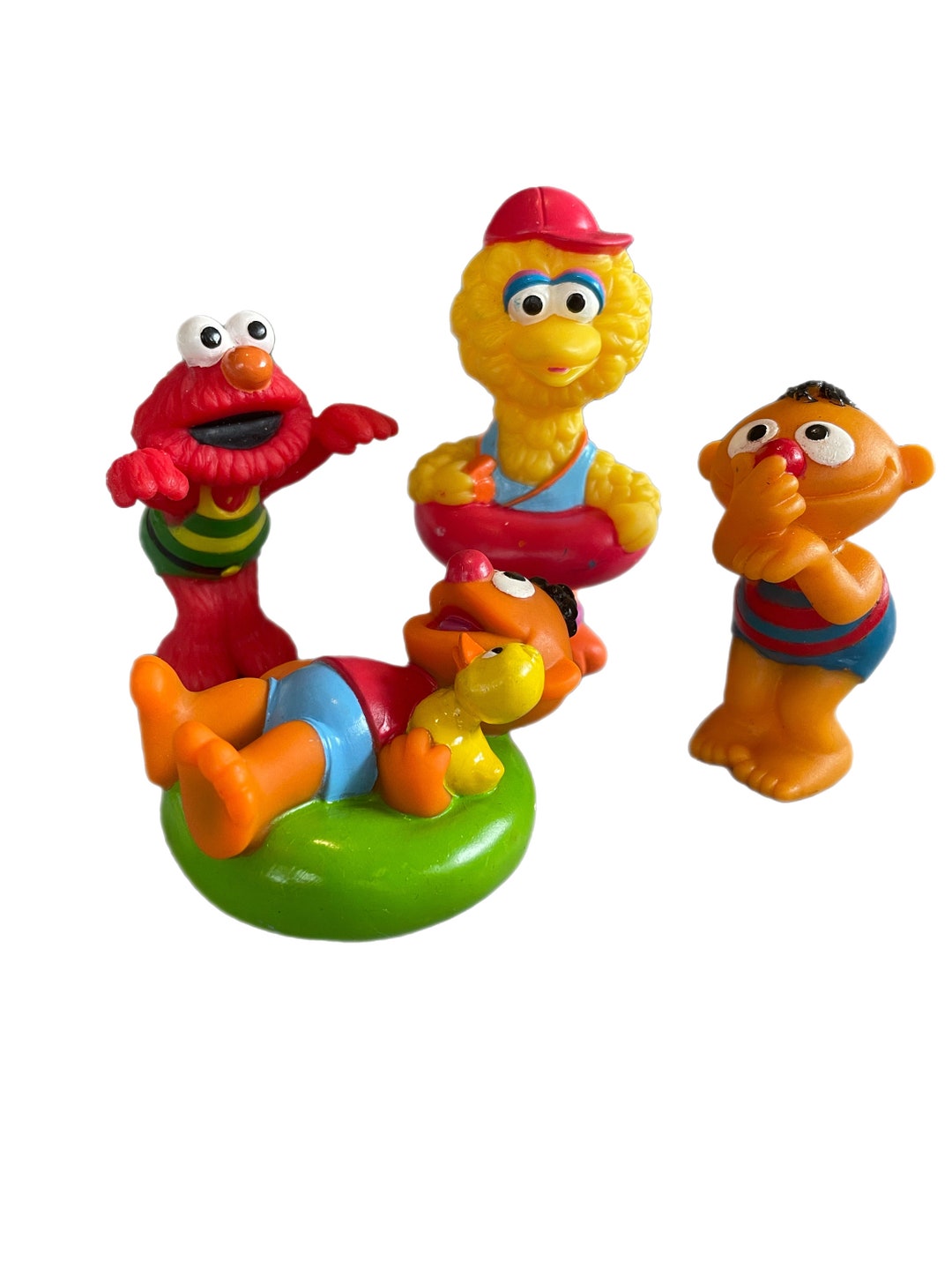 Vintage Sesame Street Bath Tub Toys Ernie Big Bird Elmo Jim Etsy