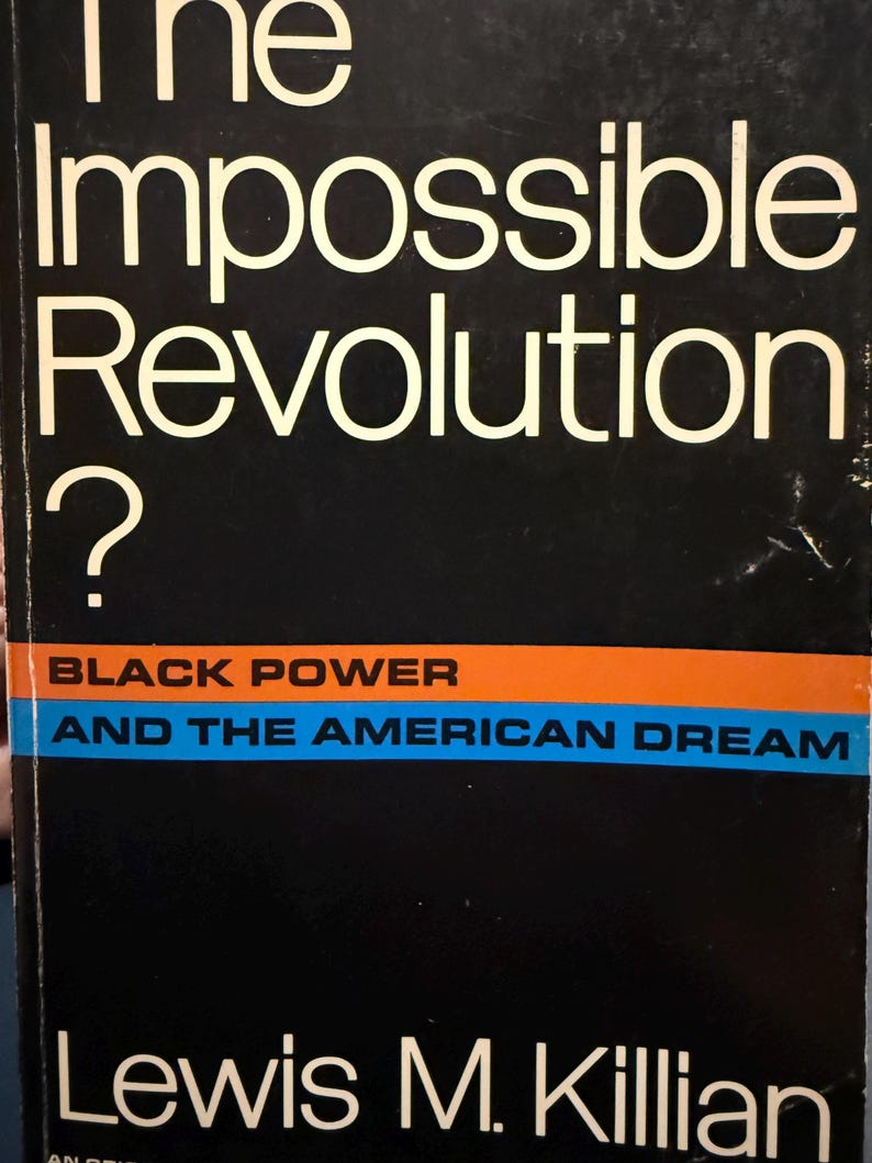 Civil rights 1968 The Impossible Revolution? Lewis M. Killian Black Power Civil Rights Sociology Book Random House afbeelding 1