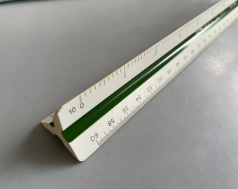 Keuffel and Esser Ruler 563786 Triangle Ruler  Made in Germany Drafting with original case