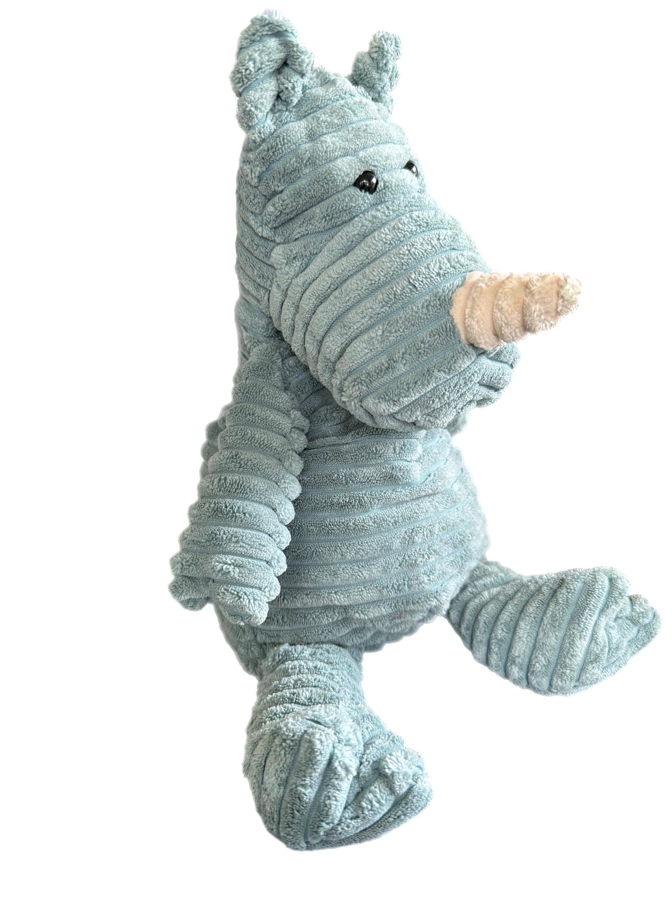 Jellycat London Cordy Roy Rhino Rhinoceros Gray Blue Corduroy 15