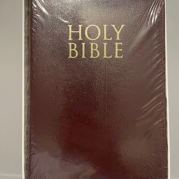 New sealed KJV Zondervan Holy Bible brown bonded leather, gold colored page edging, words of Christ in red, References , Concordance