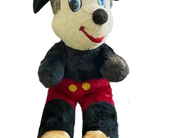 Mickey Mouse Plush Doll Walt Disney Characters California Stuffed Toys LA USA faded head hard stuffed clean hand stitching 19 inches vintage