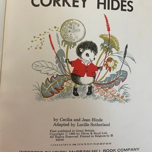 Corkey the Hedgehog Hides MCM 1960 Read for Fun Series - Etsy